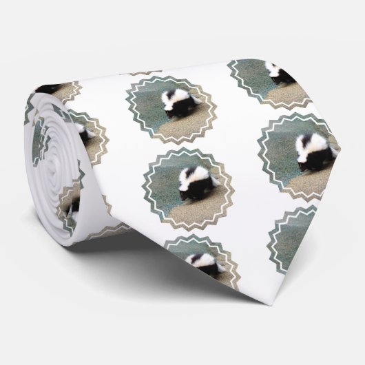Cute Skunk Mannen Necktie Stropdas (Opgerold)