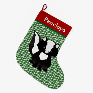 Cute Skunk Personalized Grote Kerstsok
