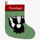Cute Skunk Personalized Grote Kerstsok (Voorkant)