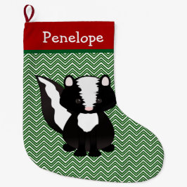Cute Skunk Personalized Grote Kerstsok