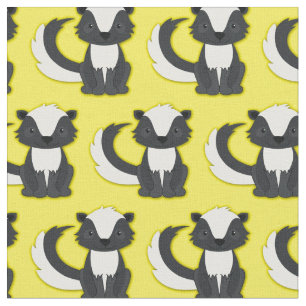 Cute Skunks Kinder Yellow Stof