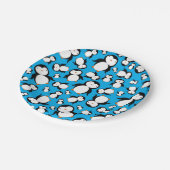 Cute sky blue pinguin patroon papieren bordje (Gekanteld)