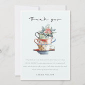 Cute Sky Blue Stapked Cup Baby shower Tea Party Bedankkaart (Voorkant)