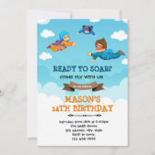 Cute skydiving-verjaardagsfeest kaart (Voorkant)