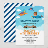 Cute skydiving-verjaardagsfeest kaart (Voorkant / Achterkant)
