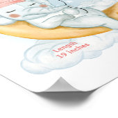 Cute Slaande Baby Olifant Geboorte Statistieken Poster (Hoek)