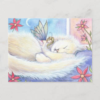 Cute Slaande Kat en Fee Postkaart