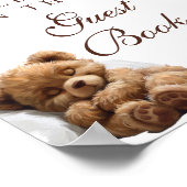 Cute Slaande Teddybeer Guestbook Poster (Hoek)