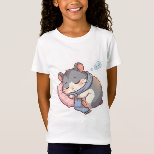 Cute Slaap Chibi Hamster Pastel Kinderen T-Shirt (Voorkant)