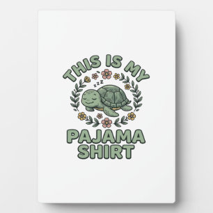 Cute Slaap Turtle Pyjamashirt Vintage Vector D Fotoplaat