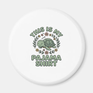Cute Slaap Turtle Pyjamashirt Vintage Vector D Magneet