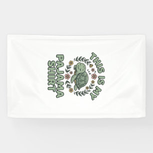 Cute Slaap Turtle Pyjamashirt Vintage Vector D Spandoek