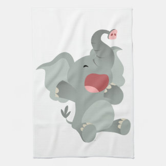 Cute Slaapdronken Cartoon Olifant Keukenhanddoek
