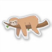 Cute Slaapdronken Luiaard Sticker (Voorkant)