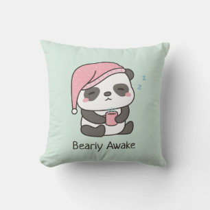 Cute Slaapdronken Panda Beerlijk Wakker Puns Kusse Kussen