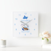 Cute Slaapend Beer Sweet Dreams Slapy Head Boy Vierkante Klok (Huis)