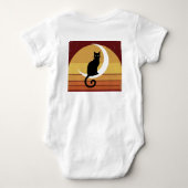 Cute Slaapkat Maan Baby Bodysuit (Achterkant)