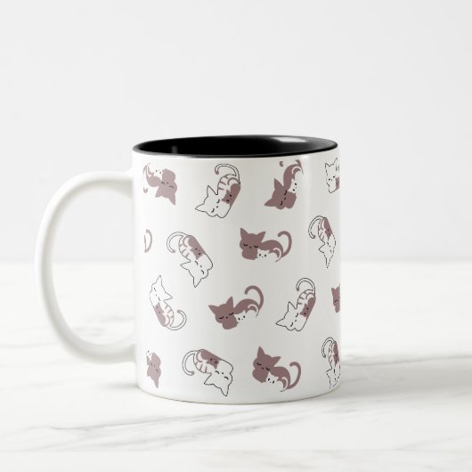 Cute slaappatroon II Tweekleurige Koffiemok (Links)
