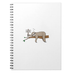 Cute Slaapslak T-shirt Grappig Lui Moe Nappi Notitieboek