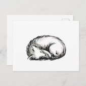 Cute slaapvos briefkaart (Voorkant / Achterkant)