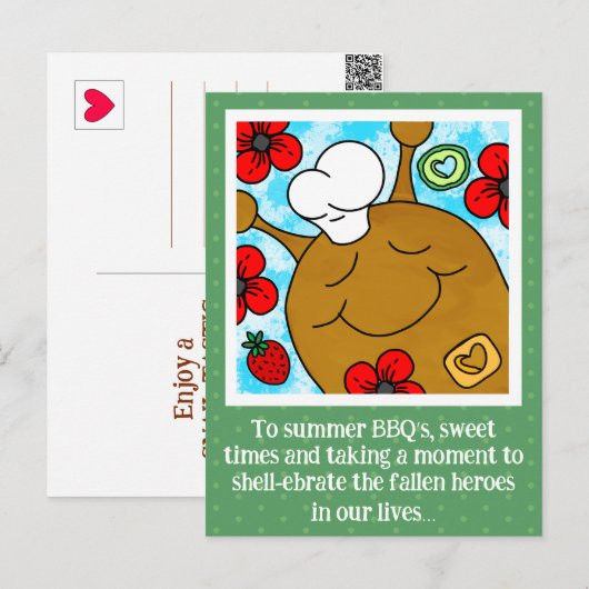 Cute Slakken Memorial Day BBQ Feestdagenkaart (Voorkant / Achterkant)