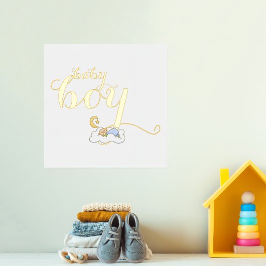 Cute slapende baby typografie goud folie afdrukken (Insitu (Kinderkamer 3))