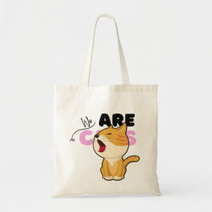 Cute Slapende Cat Theme Canvas tas