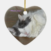 Cute slapende kattensierbloem keramisch ornament (Achterkant)