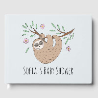 Cute slapende luiaard dier en naam baby shower