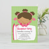 CUTE Slapepover Birthday Party Inture Kaart (Staand voorkant)