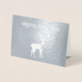 Cute Slaping Baby Deer Red Berries Grey Foliage Folie Kaarten (Voorkant)