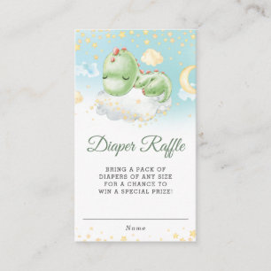 Cute Slaping Baby Dinosaur Shower Diaper Raffle  Informatiekaartje