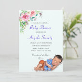 Cute Slaping Baby shower Invitation (Staand voorkant)