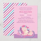 Cute Slaping Baby Unicorn Baby shower Kaart (Voorkant / Achterkant)