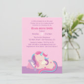 Cute Slaping Baby Unicorn Baby shower Kaart (Staand voorkant)