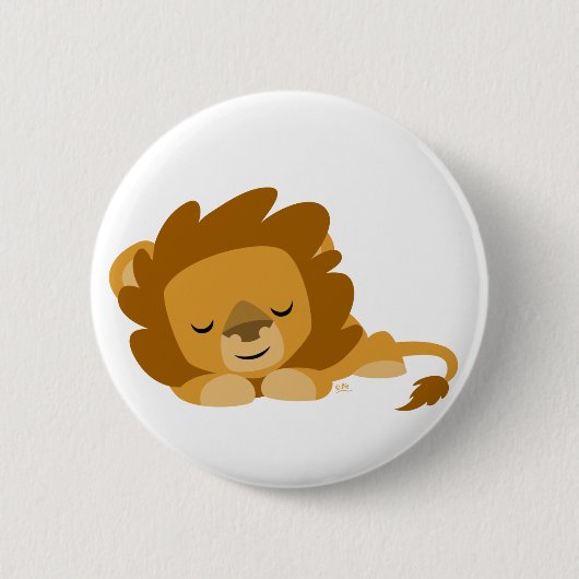 Cute Slaping Cartoon Lion Ronde Button 5,7 Cm (Voorkant)