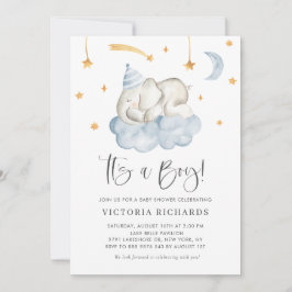 Cute Slaping Elephant Het is een Baby shower van e Kaart