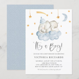 Cute Slaping Elephant Het is een Baby shower van e Kaart