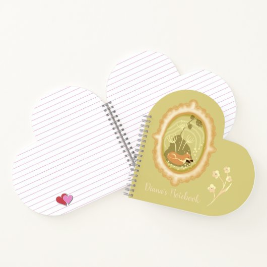 Cute Slaping Fox Custom Notitieboek (Binnen)