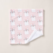 Cute Slaping Kitty Cat Pattern Bad Handdoek (Wasdoekje)