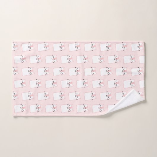 Cute Slaping Kitty Cat Pattern Bad Handdoek (Handdoek)