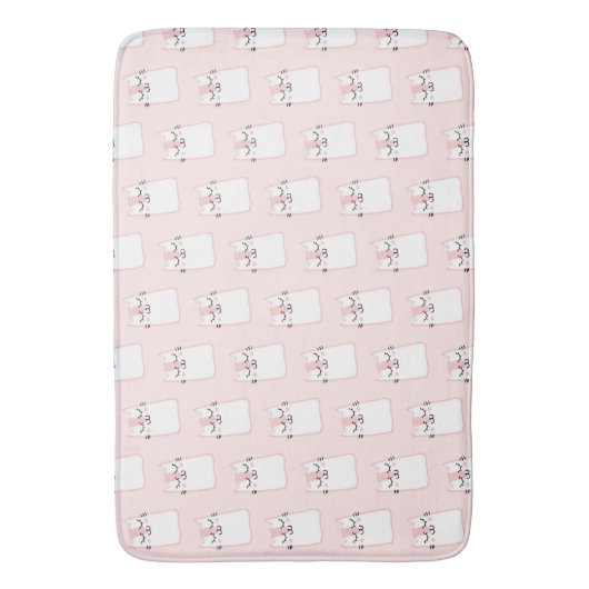 Cute Slaping Kitty Cat Pattern Badmat (Voorkant Verticaal)