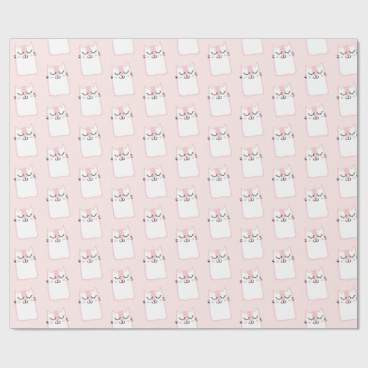 Cute Slaping Kitty Cat Pattern Cadeaupapier (Vlak)