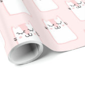 Cute Slaping Kitty Cat Pattern Cadeaupapier (Rol Hoek)