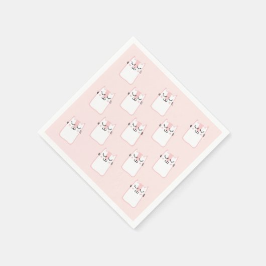 Cute Slaping Kitty Cat Pattern Servet (Hoek)