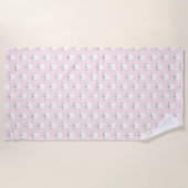 Cute Slaping Kitty Cat Pattern Strandlaken (Voorkant)