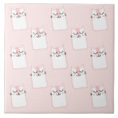 Cute Slaping Kitty Cat Pattern Tegeltje (Voorkant)
