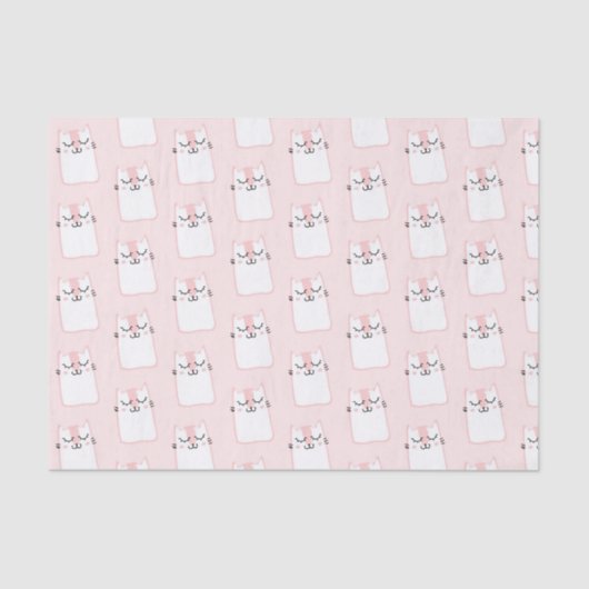 Cute Slaping Kitty Cat Pattern Tissuepapier (Voorkant)