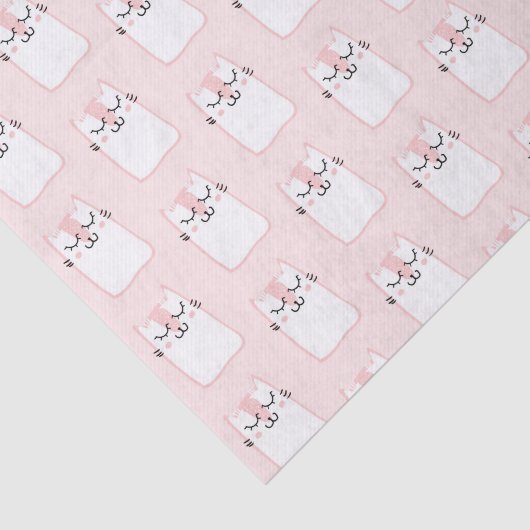 Cute Slaping Kitty Cat Pattern Tissuepapier (Detail)