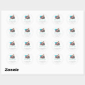 Cute Slaping Koe Script Baby shower Hartelijk dank Ronde Sticker (Vel)